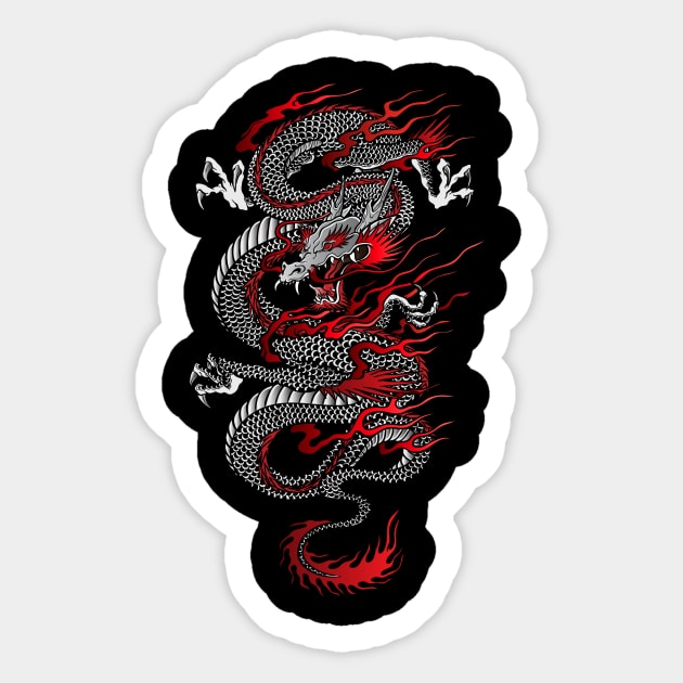 Asian Dragon Sticker by juyodesign